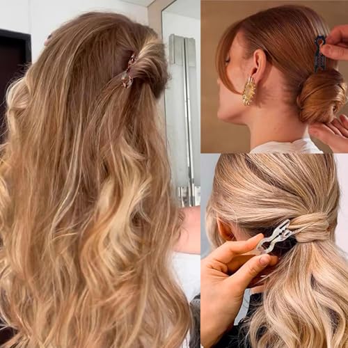 Small Prestige Hair Pins, 6PCS French Hair Pin for Women Girls, Double-Notch Locking Mechanism Anti-Loosening Hairpins, U-Shaped Hair Styling Pins Strong Hold Hair Fork for All Hair Types Wedding Prom - color: Cat shape