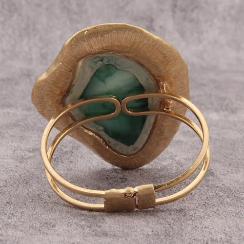 Gold Cuff Bracelet for Women Silver Beaded Bracelets Open Bangle Stackable Stretch Bead Bracelet Boho Jewelry Gifts for Wife Couple - style: Chunky Gold Cuff Bracelets