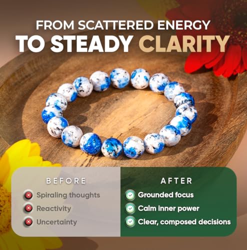 Conscious Items Spiritual Bracelets for Women & Men, Healing Crystal Bracelet with Natural Stones for Meditation, Chakra Alignment & Inner Transformation - style: Rare K2 Stone Bracelet of Spiritual Adventure