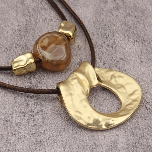 Chunky Necklace for Women Boho Pendant Necklace Statement Western Choker Necklaces for Women Vintage Bohemian Jewelry - style: Bohemian Boho Necklace