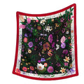Premium Floral Scarf for Women 35x35 Square Silk Feel-Lightweight Scarves Headscarf Bandanas Wrapping Handbag - color: Botanical Bloom