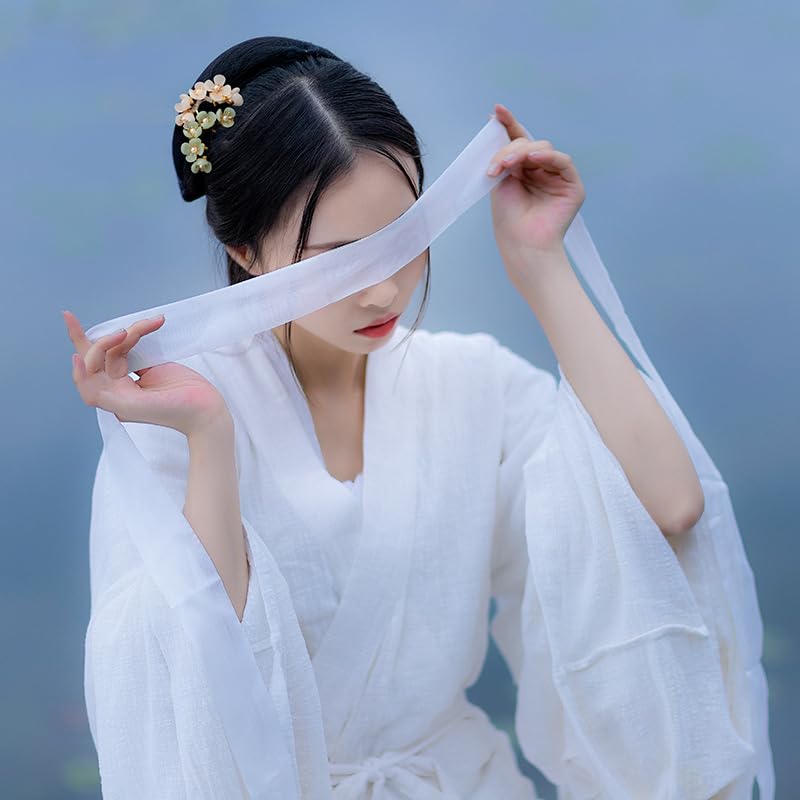 2pcs Jade Flower Hair Pin, Chinese Hair Stick Jade Hairpin, Retro Chignon Pin Traditional Classical Flower Hair Chopstick Hair Styling Accessories for Women, Green - color: 2 green