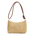 Women's Woven Beach Shoulder Handbag Colorful Straw Tote Bag Summer Vacation Crossbody Bag - color: 1343brown