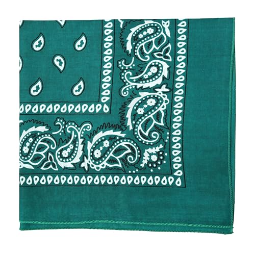 Motique Accessories 22 Inch Cotton Paisley Bandana - color: Dark Turquoise