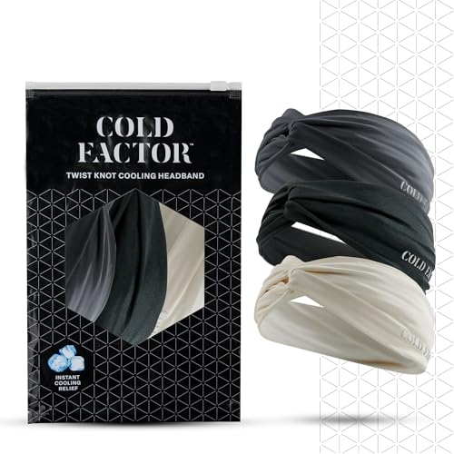 COLD FACTOR Cooling Headband for Women and Men – UPF 50+ Advanced Evaporative Comfort, Instant Cooling Sweatband for Outdoor Sports, Fitness, Yoga, Hiking, Running, and Workout - color: Twisted Neutral