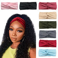 DRESHOW 8 Pack Headbands for Women Yoga Knotted Headbands Elastic Criss Cross Hair Accessories Sports Head Wrap Non Slip - color: 8 Pack Cross D