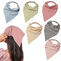 Vercret 6 Pack Hair Scarf Headband for Women Elastic Bandana Head Scarf Large Boho Triangle Kerchief with Clips Non Slip Scarves - color: D Pack Plaid Printed