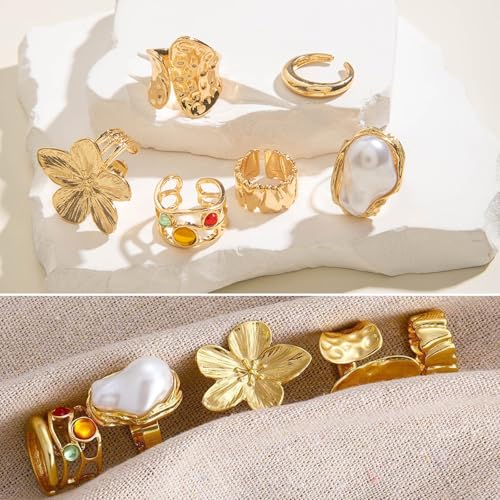 CHICUTIE Gold Knuckle Rings Set For Women Stackable Joint Finger Midi Rings Dainty Cubic Crystal Zirconia Hollow Twist Cute Pack Jewelry Gift - style: 13PCS GOLD