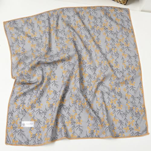 Cotton Bandana,Large Bandanas for Women,Head Coverings for Women,Head Scarf Handkerchief, Square Headband 27" x 27" - color: 27-18-daisy-grey