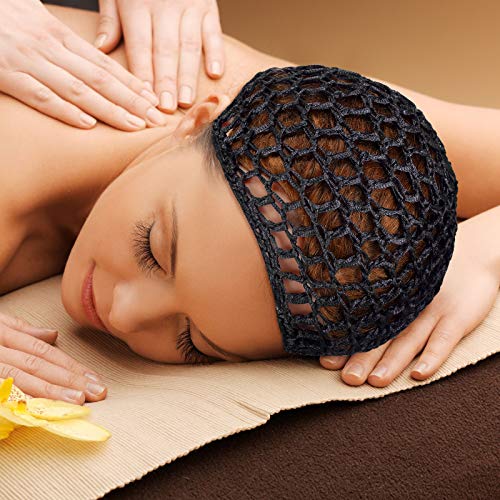 Geyoga 4 Pieces Mesh Crochet Hair Net Rayon Knit Snood Hat Thick Short Women Hairnet Snoods Cover Ornament for Sleeping (Black, Gray, Wine Red, Brown) - color: Black, Gray, Wine Red, Brown