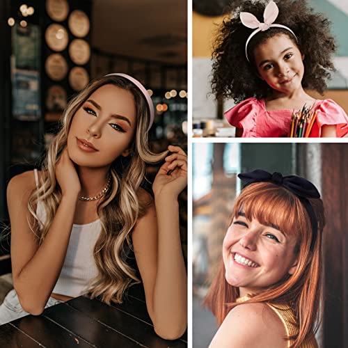 Jaciya Bow Headbands for Women Thin Headband with Bow Bunny Ears Girls Hair Accessories Solid Color - color: Solid Color-2