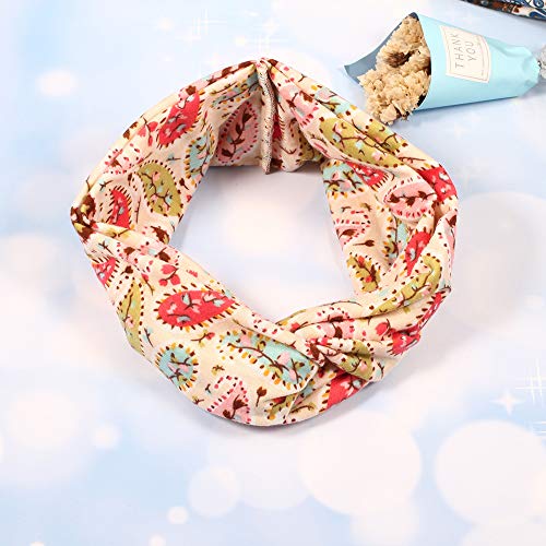 Women's Wide Bandana Headwrap Stretch Yoga Sweatband Turban Criss Cross Head Wrap Twist Head Bands for Women (4 Pack Paisley Printed Style D) - color: 4 Pack Paisley Printed Style D