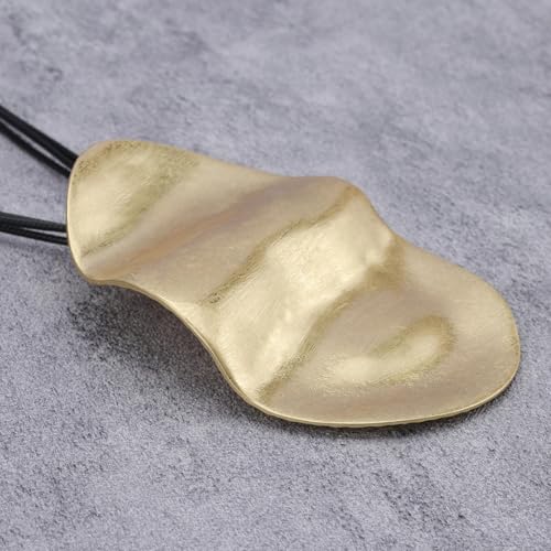 GelConnie Leather Necklace for Women Large Pendant Long Brown Necklace Circle Leather Choker Vintage Sweater Necklace Gold Chunky Boho Necklaces for Women - style: Boho Sweater Necklace