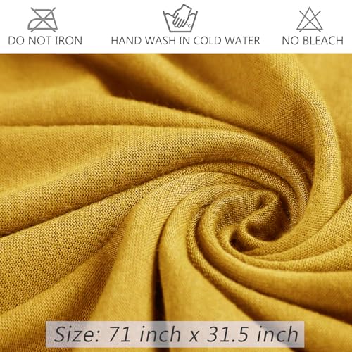 Head Wraps for Black Women African Head Wrap Lightweight for Women Long Plain Turban Hair Scarf Scarves - color: 1 Pc-ginger Yellow