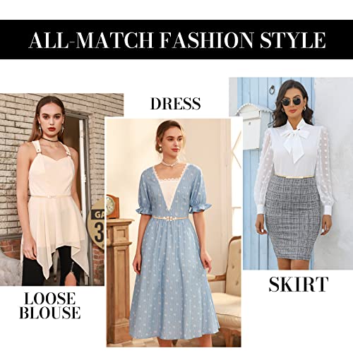 GRACE KARIN Women Skinny Metal Cinch Belt Gold Waistband Elastic Waist Belt CL633 - color: Gold, size: Small