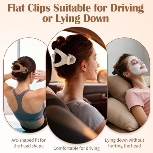 5.5 Inches Extra Large Flat Hair Clips for Women, 4 Pack XL Big Claw Clips for Thick Hair, Oversized Matte Strong Hold Non-slip Flat Claws, Neutral Colors - color: 4 Neutral Colors-XL