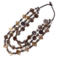 3- Layered Statement Necklace Womens Bohemia Choker Necklaces - color: Brown