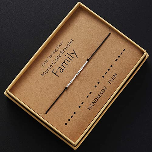 KGBNCIE Inspirational Gifts for Women, Morse Code Funny Gifts Bracelets for Women, S925 Sterling Silver Morse Code Bracelets Friend Gifts - style: 21 Family