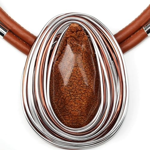 Ethnic Crystal Rhinestone Pendant Necklace Earrings Set Women Handmade Tribal Collar Choker Chunky Metal Bib Rope Chain African Statement Jewelry Set - color: NXR1484-brown