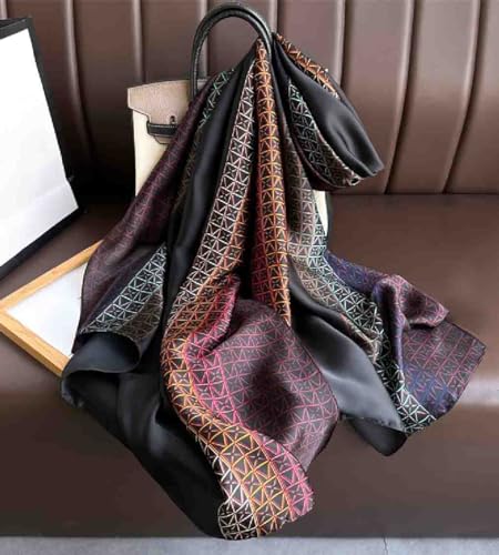 Acotavie Scarfs for Women Dressy Fashion Scarves Long Floral Pattern Scarf Lightweight Sunscreen Shawls - color: C032