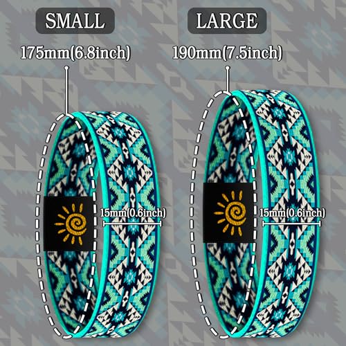 4 Pcs Surfer Beach Bracelets for Men Women Inspirational Elastic Comfy Summer Reversible Wristband Gifts Friendship Bracelets - color: Western Aztec-Bracelets, size: (7.5") Large