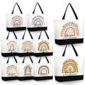 Sieral 10 Pcs Teacher Appreciation Gift Rainbow Canva Teacher Tote Bags Pack Retirement Thank You Reusable Bag Women Summer(Awesome) - style: Awesome