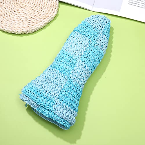 Sun Hats Checkerboard Straw Bucket Hat for Women Packable Crochet Wide Brim Floppy Beach Hats Traveling Summer Accessories - color: Blue