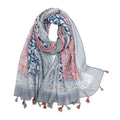 Yeieeo Boho Scarf for Women Lightweight Floral Printed Scarf Fall Winter Fashion Fringed Shawl - color: Floral 8