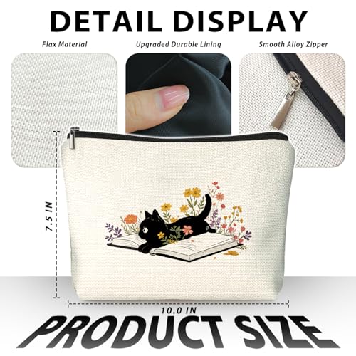 Cute Black Cat Flowers Make Up Bags for Women, Toiletry Bags, Make Up Travel Bag Organizer, Cute Black Cat Gifts for Women & Teen Girls, Cats Gifts Lovers - color: 02-Cat(03)