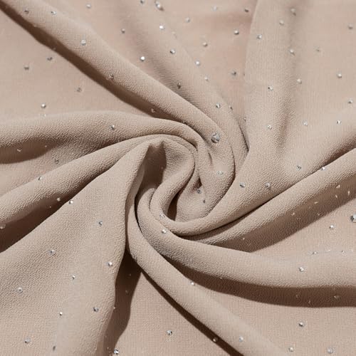 Shawls and Wraps for Evening Dresses Sheer Chiffon Women Elegant Soft Silky Sparkly Wedding Bridal Scarf - color: Champagne C