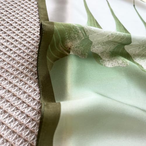FONYVE 100% Mulberry Silk Scarfs for Women-Lightweight Square Satin Head Scarf-Small Silk Hair Scarf for Sleeping 21"x21" - color: 10 Ginkgo Leaf