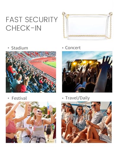 HULISEN Clear Bag for Stadium Events, Clear Purses for Women Stadium Crossbody, Transparent Handbag for Concerts & Sports Fan - style: A17