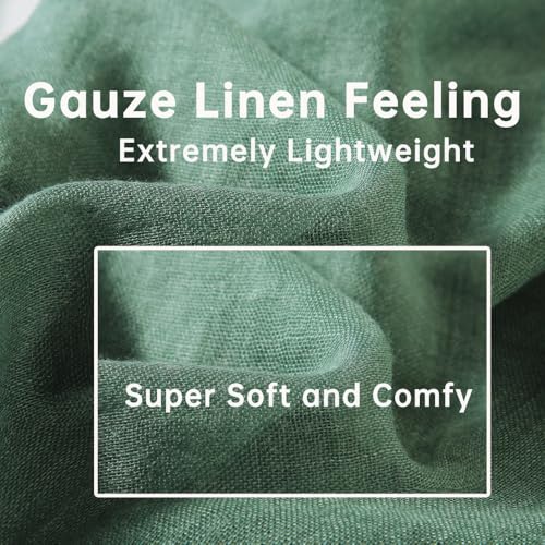 Harewom Lightweight Gauze Linen Feeling Shawl Wraps for Women Beach Summer Scarf for Evening Wedding Dresses - color: Shawl Wraps - Green