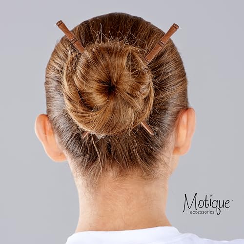 Carved Wooden Hair Sticks Set, Traditional Hair Chopsticks, 7 inches, 2 Pack, Vintage Style (Natural) - color: Natural