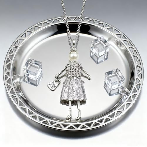Crystal Paris Doll Necklace for Women, Handmade Cute Dress Long Chain Pendant Necklace Prom Costume Jewelry - style: 30