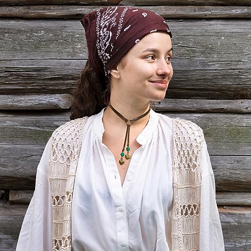 HUASAI Choker Necklace for Women Boho Necklaces Country Concert Outfits for Women Layered Western Choker Necklace Boho Cowgirl Jewelry Accessories Dress - color: N:Turquoise Boho Necklace