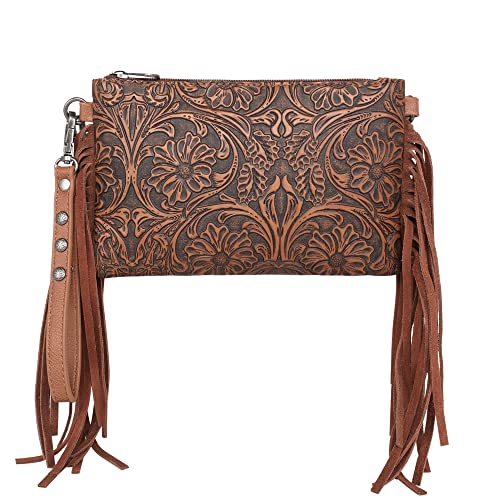 Montana West Western Purse for Women Crossbody Bag Wristlet Clutch Purse - color: A3 Brown