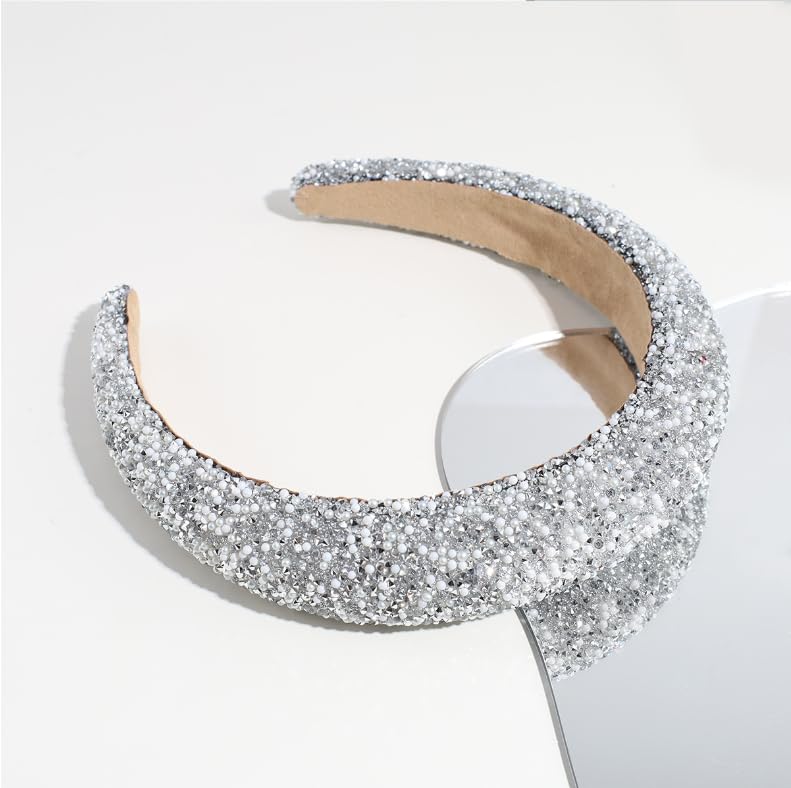 Rhinestone Hairband Baroque Wide Headbands Glitter Sparkle Headband