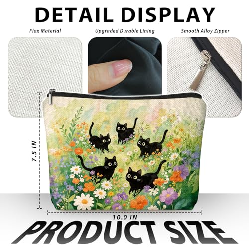Cat Small Makeup Bag for Cat Lover Gift, Cute Kitty Cosmetic Zipper Travel Toiletry Bag for Daughters, Friends, Cats Girl & Women. Ideal Gifts For Travel, Birthdays, Graduation & Christmas - color: 02-Cat(06)
