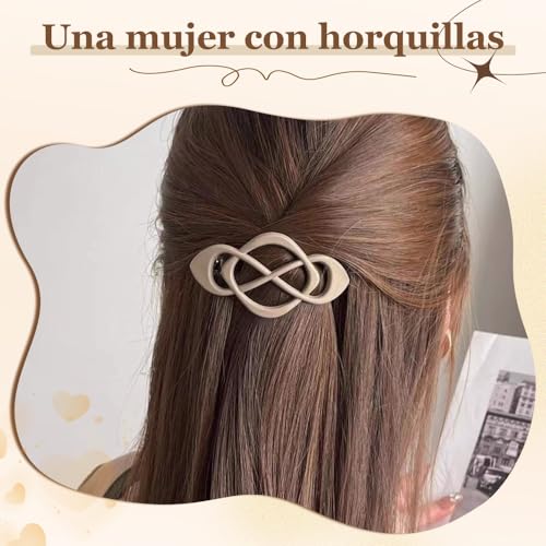 Vintage French Barrette Clips, 2025 New 4 Pack Hair Accessories for Women & Girls, Thick to Thin Hair (F) - color: F