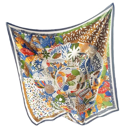 Women's Square Silk Like Head Scarf Large 35 inch Silk Feeling Hair Wrapping Satin Scarves for Sleeping Bandanas - color: A008-3 Twill Green