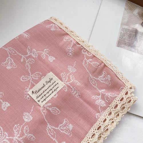 Soft Cotton Like Lace Bandana Headband, Head Wrap, Protective Coverage, Hair Neck Scarf for Women 24 x 24 inch - color: Cas008 - Sewing Flower P