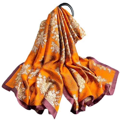 Acotavie Scarfs for Women Dressy Fashion Scarves Long Floral Pattern Scarf Lightweight Sunscreen Shawls - color: C044