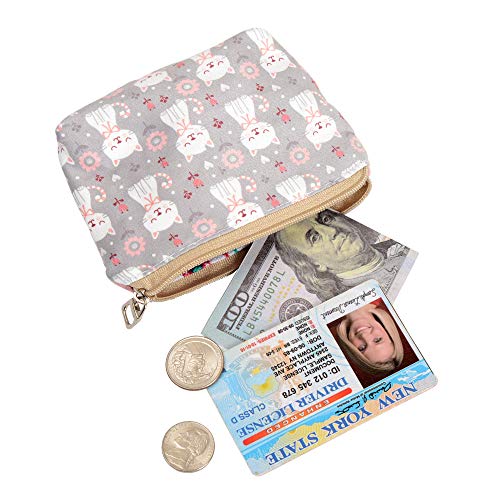 Women and Girls Cute Fashion Coin Purse Wallet Bag Change Pouch Key Holder - color: Cute Cat Pattern