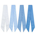 QIUTIMIY 4 Pack Purse Scarf Handbags Skinny Twill Hair Scarves Narrow Neck Scarf Band Women Fashion Accessories Bag Charms - color: Style 11