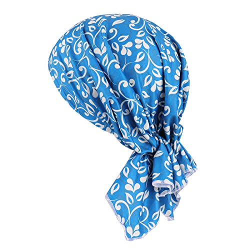 KAKU NANU Women Turban Chemo Beanies Pre Tied Caps Baggy Slouchy Headwear Sleep Scarf - color: Floral Tied