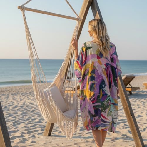 Kimonos for Women Casual Swimsuit Coverup Lightweight Boho Kimono Cardigans for Summer - color: Rz-multicolor Waves