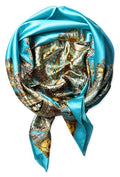 vabovin Satin Head Scarf for Women Silk Like Hair Scarf, 35 x 35 in | Silk Feel Fabric, Hair Wrap for Sleeping, Headscarf and Neck Scarf, Square Bandana Style, Fashion Accessory - color: 025 Blue Cashew