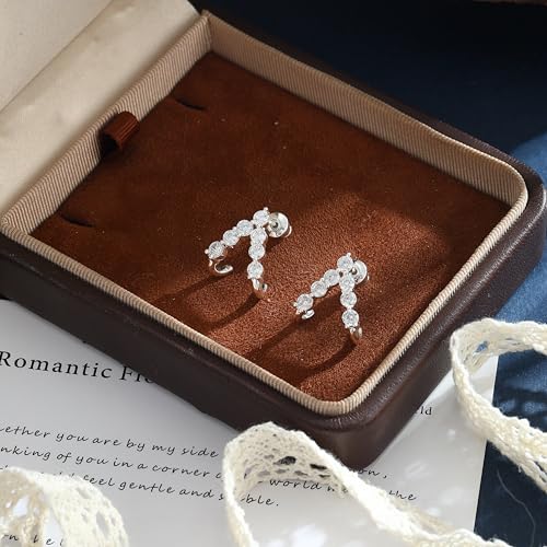 Gold Silver Earrings For Women,14K Gold/Silver Plated Hypoallergenic Stud Earrings For Women Trendy ,Minimalist Simple Unique Gold Silver Diamond Cubic Zirconia Stud Earrings Dainty Cute Jewelry Gifts - style: Diamond Stud-Silver