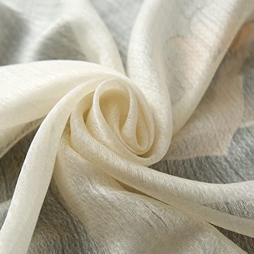 WINCESS YU Women Mulberry Silk Scarf Long & Large Embroidered Floral Pattern Shawl and Wraps Neckerchief for Hair & Neck - color: Sunflower White